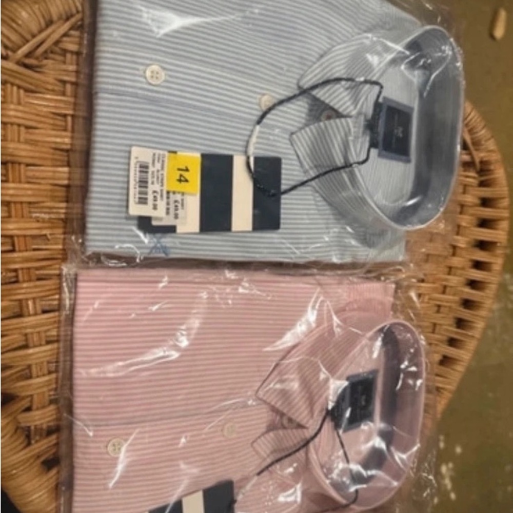 Men's Striped Dress Shirt - Blue and Pink